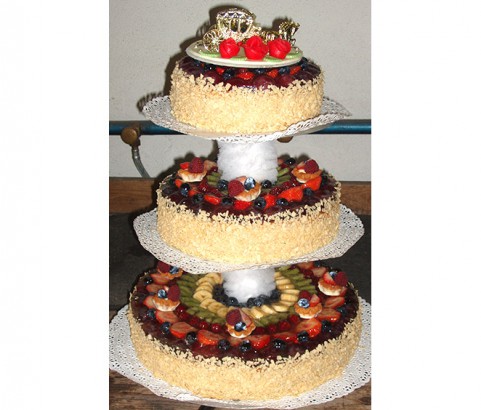 3stöckige Hochzeitstorte Bäckerei Burgauner