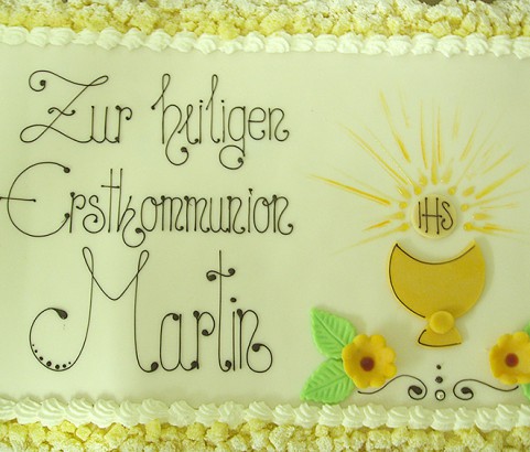 Flockentorte zur Erstkomunion Bäckerei Burgauner